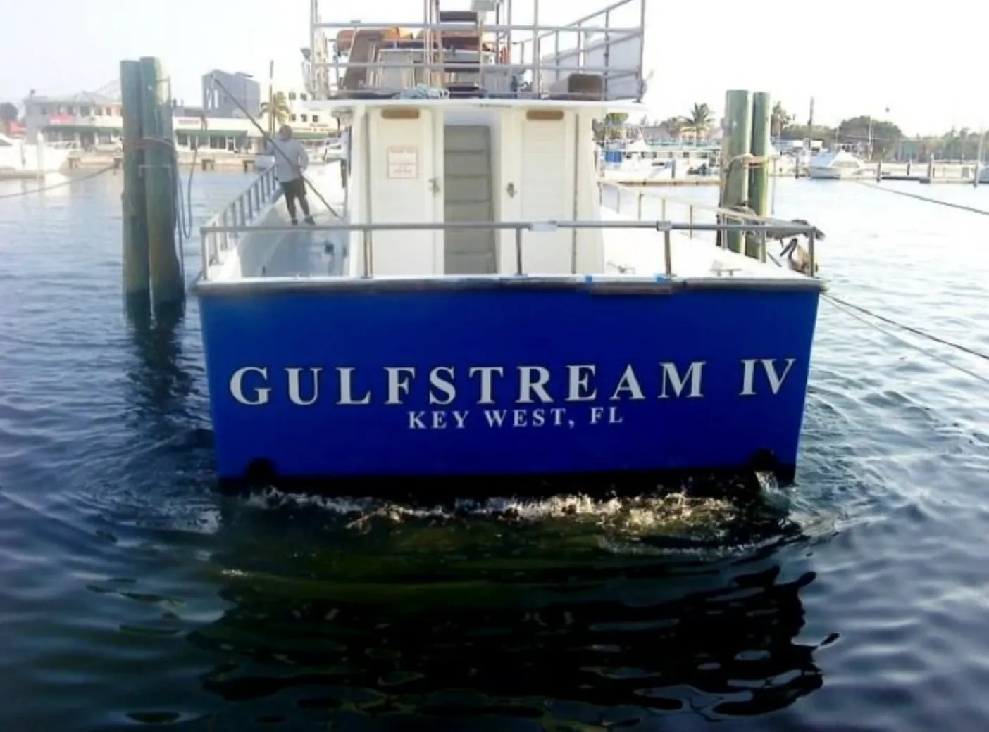 Gulfstream IV stern view at dock Key West Florida