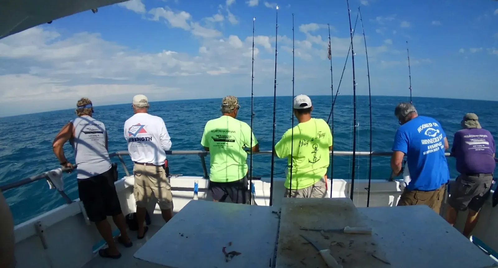 Anglers deep sea fishing on Gulfstream party boat in Key West Florida