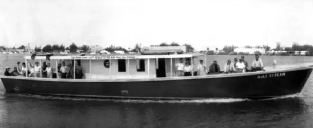 Party boat fishing excursion Key West Florida historic photo